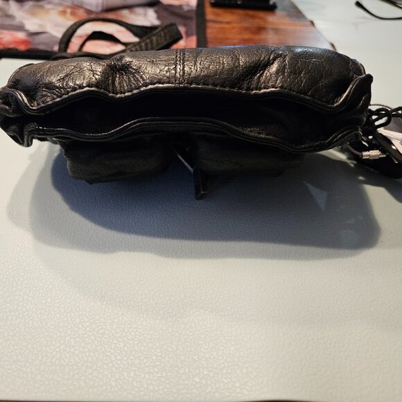 Nunoo | Helena Black Washed Leather Crossbody Mini Bag - Picture 9 of 16